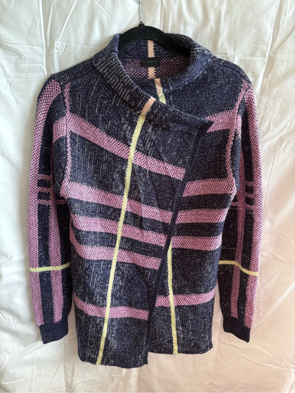 l*space Navy, Pink & Yellow Striped Women's Cardigan